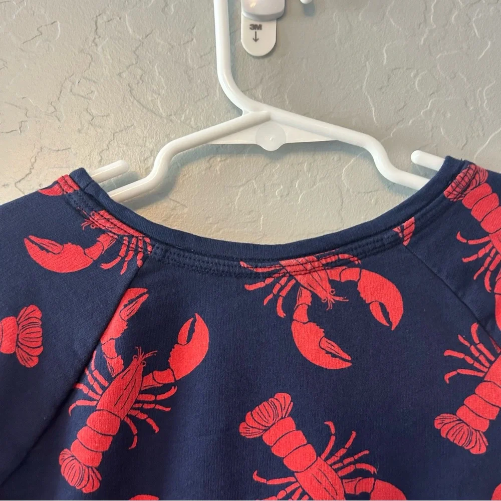 Old Navy long sleeve navy blue and red lobster print sweatshirt size 3T